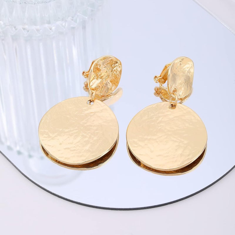 OCCFAE Store Metal Clip On Earrings for Women Non Pierced Dangle Drop Earrings Multiple Styles - Image 5